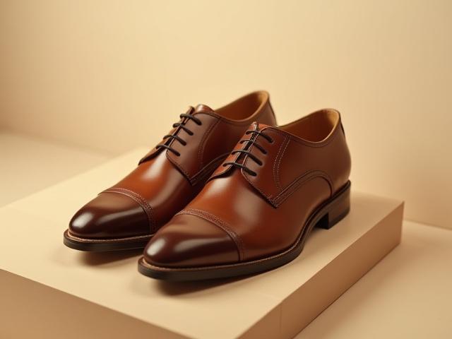 Classic brown bespoke dress shoes with impeccable polish